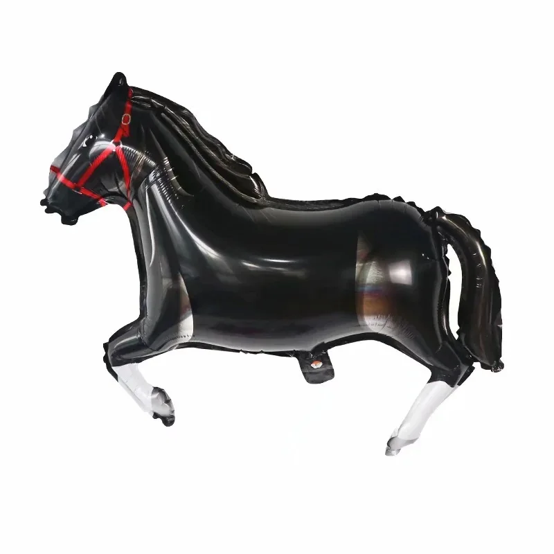 33Inch Large Foil Horse Balloon Red Black Mylar Balloons for Birthday Party Decor Kids Classic Toy Animal Foil Balloon