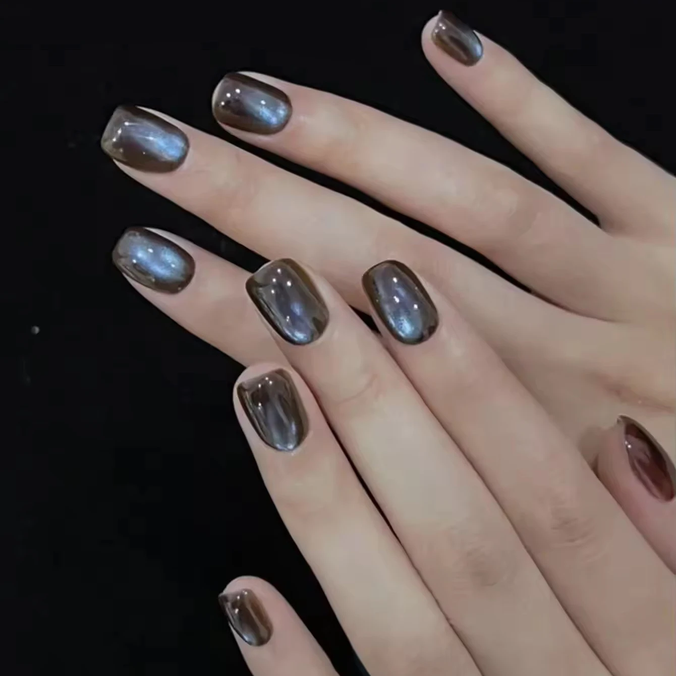 MIANEL 2026 Neuer Braun-Blauer Katzenaugen-Herbst-Winter Retro Himmelblauer Eleganter Glasperlen-Katzenaugen-Aufhellender Gel-Nagellack – Detail 4