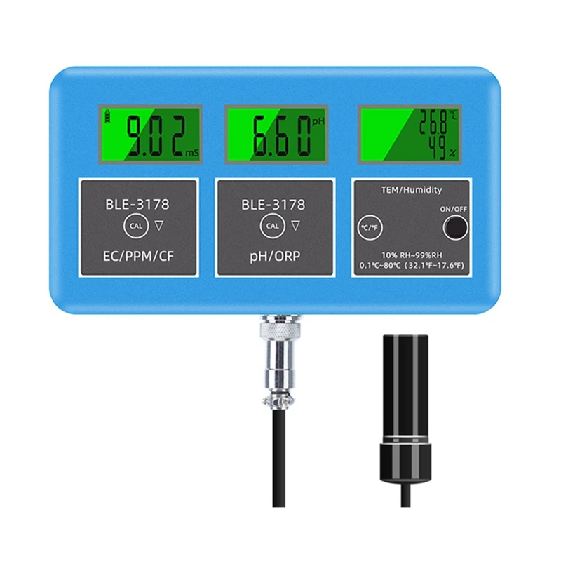 AAAN-Wifi 7 In 1 Water Quality Tester PH ORP TDS EC Temp Humidity Meter Aquarium Online Analyzer Water Analyze Monitor