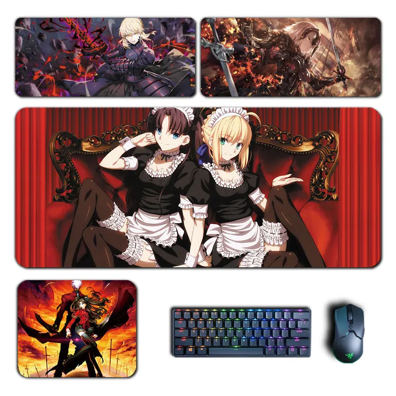 Fate Stay Night Mouse Pad Anime Grand Order Saber Toosaka Rin Ruler Mousepad Computer Keyboard Pad Manga Accessories Desk Mat