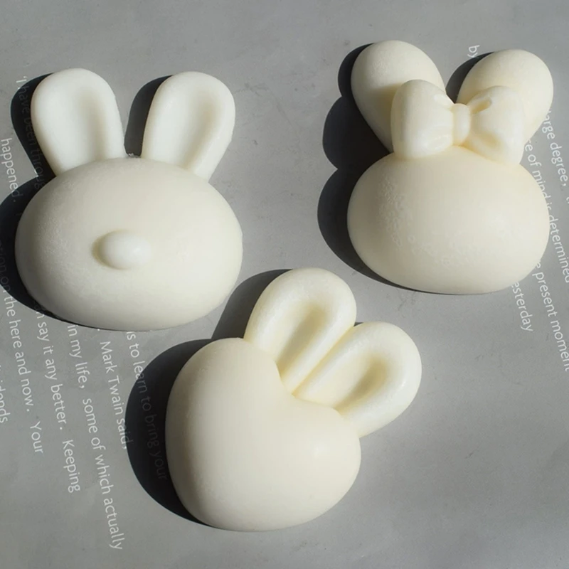 Rabbit Head Silicone Mold DIY Crafts Project Reusable Soap Plaster Chocolate Baking Tool Supplies