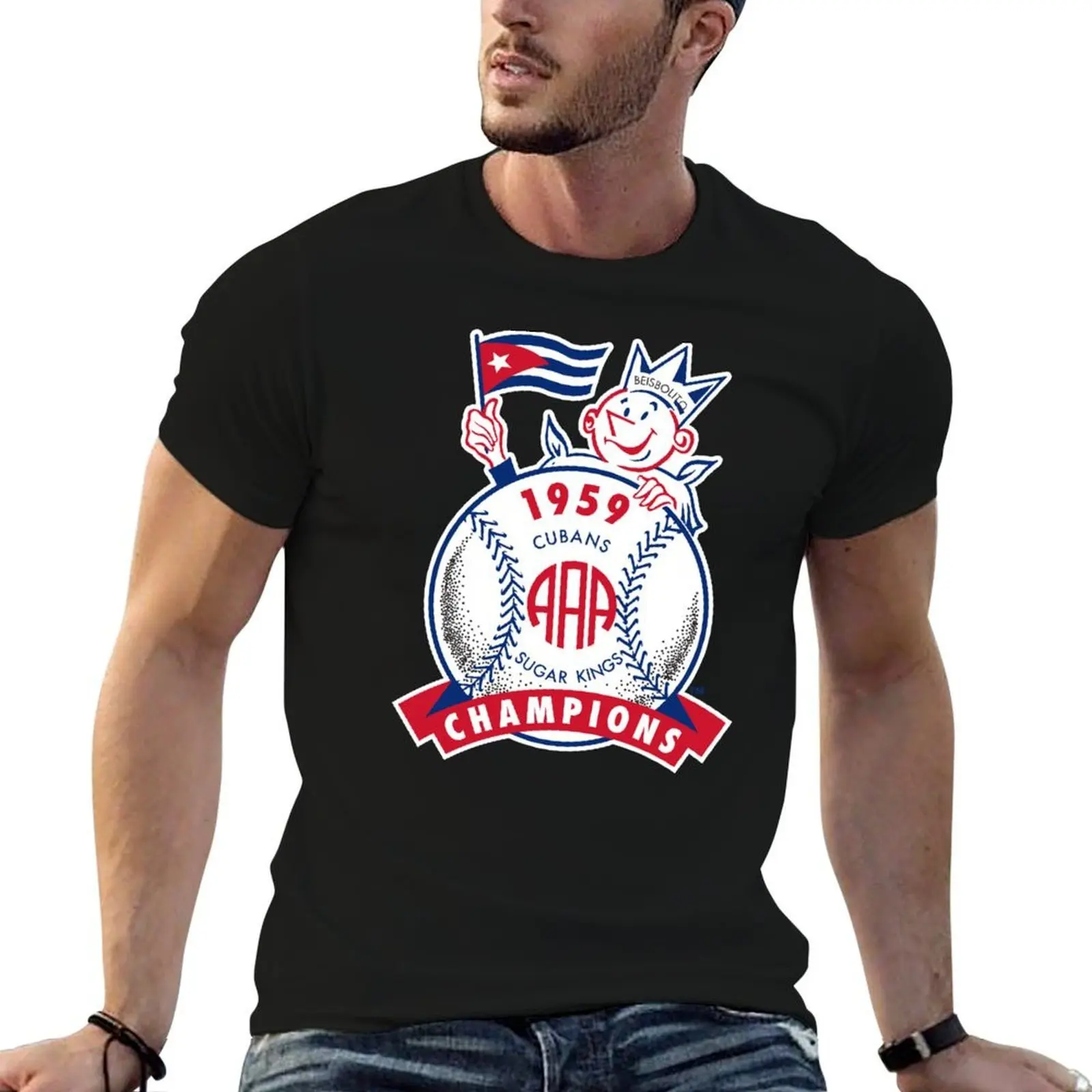 Havana Sugar Kings 1959 AAA World Champions Logo T-Shirt croswit shirt man oversized graphic tee designer t shirt men