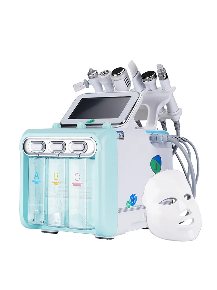 7 in 1 H2O2 Water Oxygen Mask Spa Faical Machine Machine Water Aqua Peeling for Home Use Face Cleaning Hydro Water Oxygen