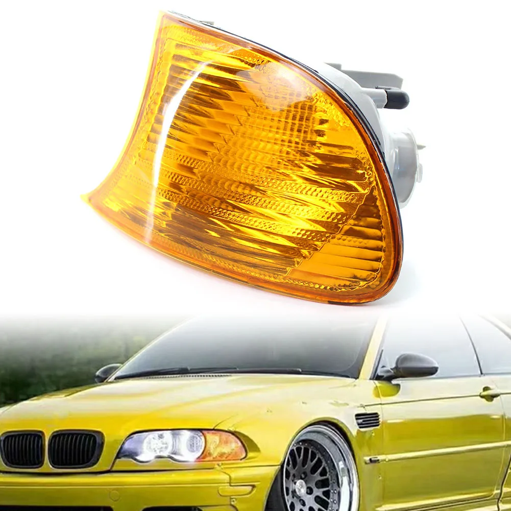 1pcs Car Front Turn Signal Lamp Shell Housing w/ Amber Lens Left Side For BMW E46 3 Series 2DR 2000 2001 323Ci 325Ci 328Ci 330Ci