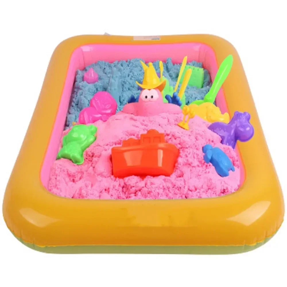 Educational Indoor Multifunction Inflatable Sand Tray Toys for Children Play Sand Modeling Clay Supplies Slime Table Accessories