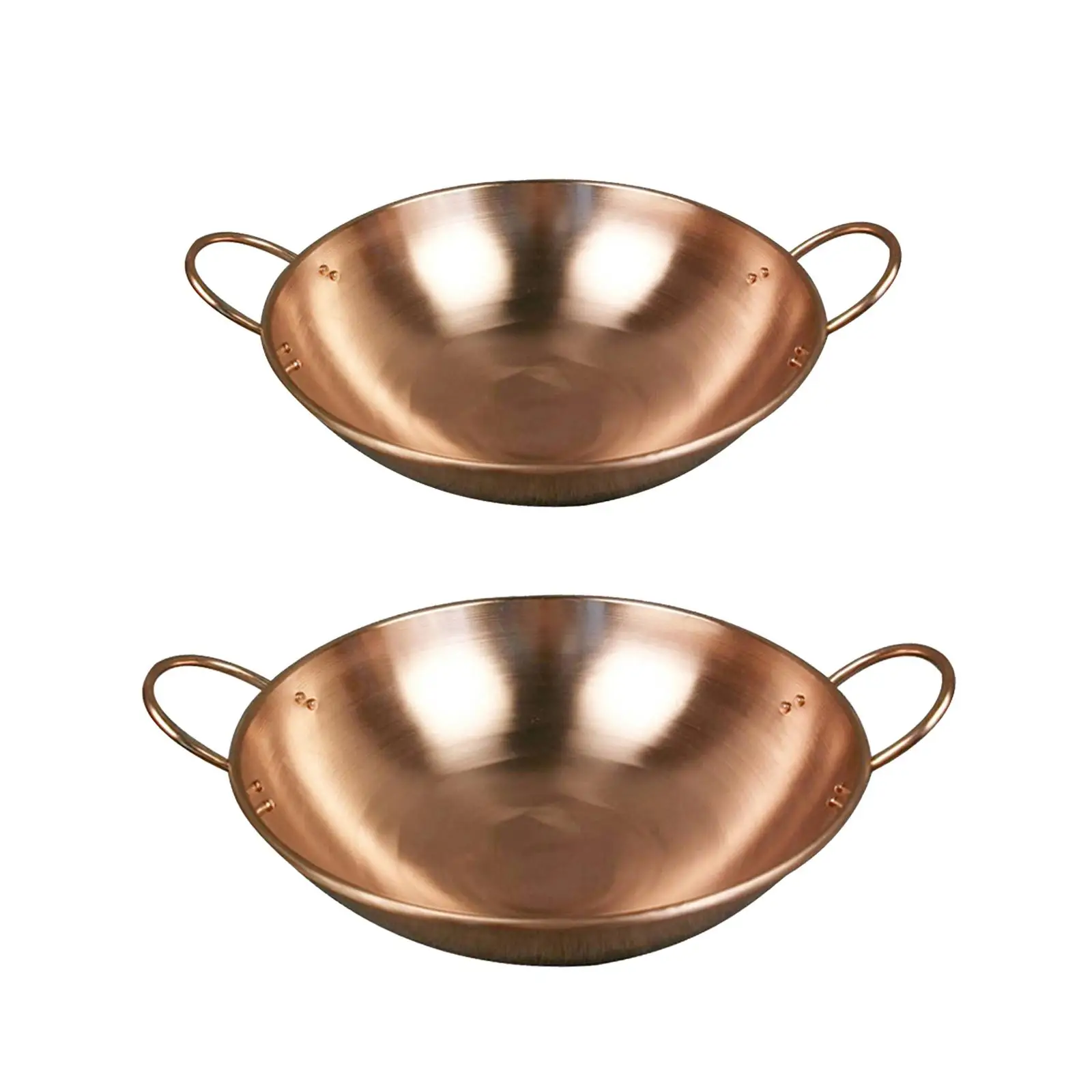 

Copper Pot for Stovetop Thickened Handmade Binaural Pot Beautiful Shape Dry Pot for Parties Camping Hiking Restaurant Picnics