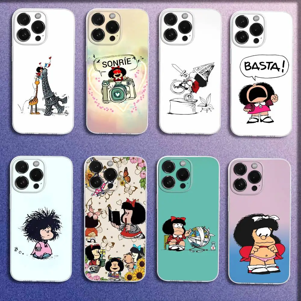 

Funny Cartoon M-Mafalda Phone Case For iPhone 16,15,14,13,12,11 Plus,Pro,Max,XR,XS,Plus,E,Mini Transparent Cover