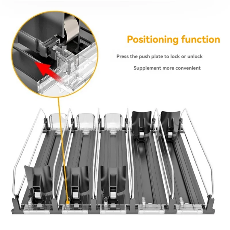 LUCK-Drink Organizer For Fridge Soda Can Organizer Dispenser For Refrigerator With Automatic Pusher Glide Drink Dispenser