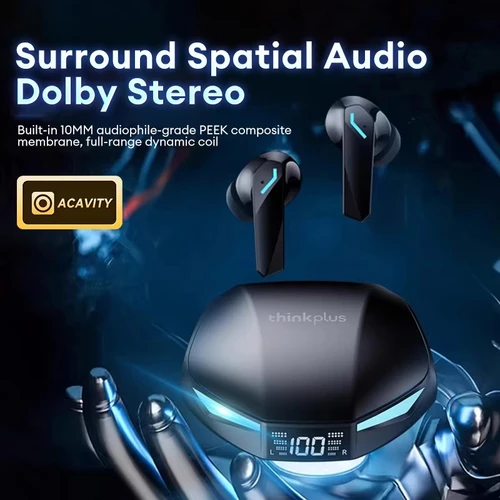 Imagen 2 del producto 5 uds Lenovo XT53 auriculares inalámbricos Bluetooth 5,4 pantalla Digital LED auriculares deportivos HiFi auriculares para juegos de baja latencia al por mayor