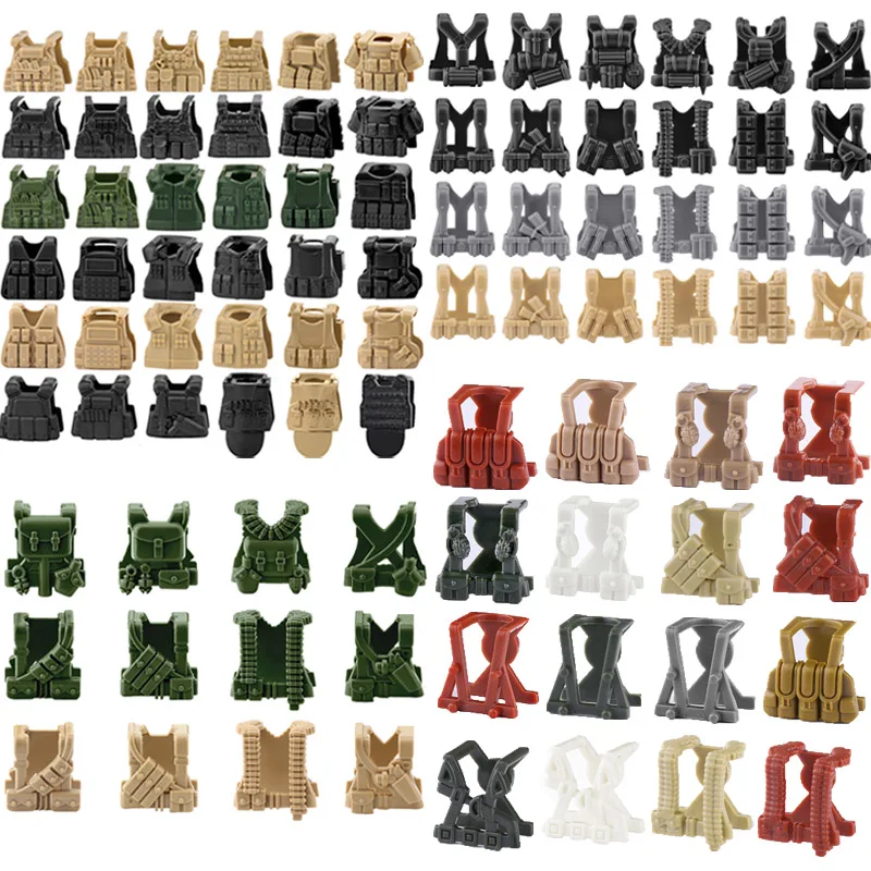 WW2 Military Building Blocks Solider Figures Gifts Toys Equipment Accessories USA Greman Vests Mini Bricks Tactical Armor MOC