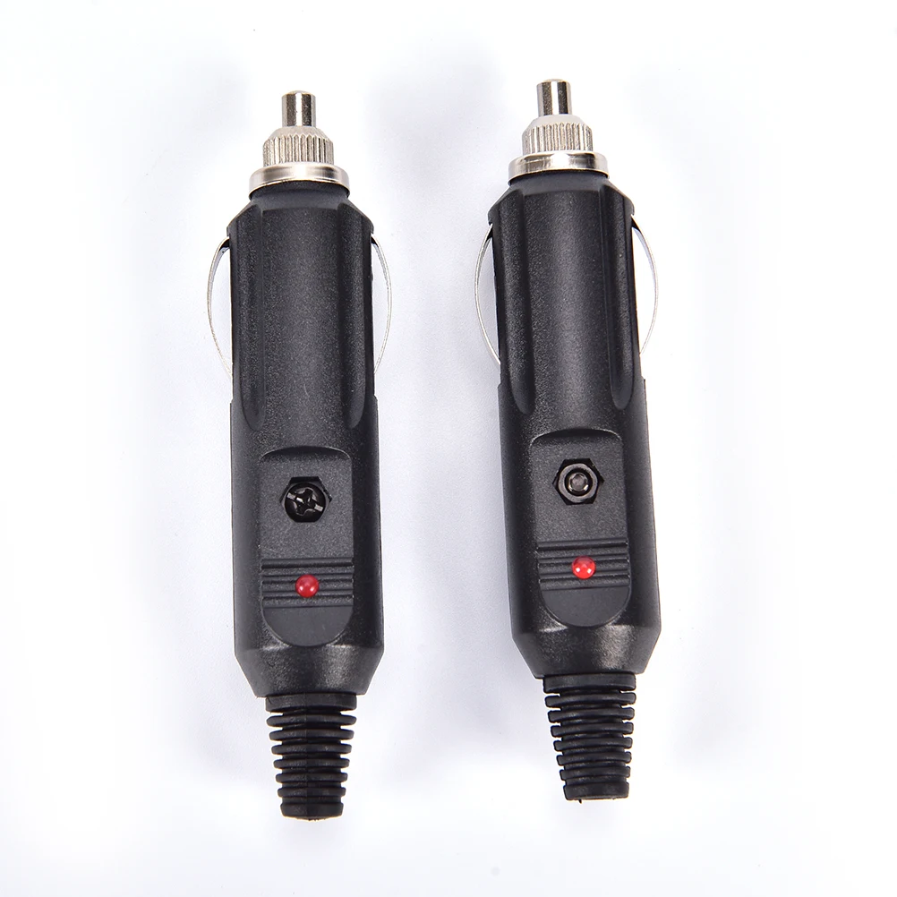 2PCS/lot Convenient 12V Universal Male Car Cigarette Lighter Socket Plug Connector 15A Fused