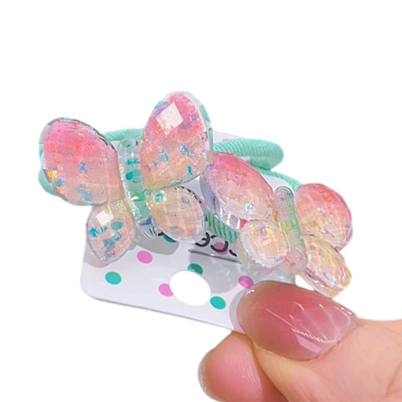 Glitters vlinder haarband kinderen elastisch haar touw kinderen kapsel haarties 6xda