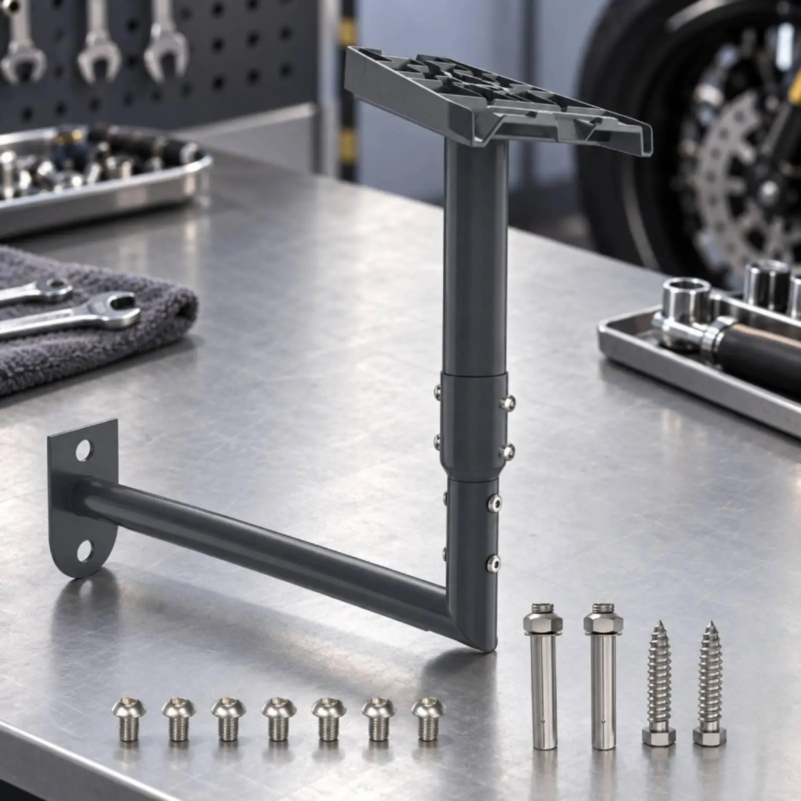 Aluminum-Alloy Wall-Mount Bracket Space-Saving Adjustable Wall-Mount Support Bracket Slim for Home Equipment Setups