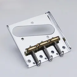 Vintage In-Tune Guitar Bridge with Brass and Steel Base Plate, TL Replacement Chrome Part, 52 62