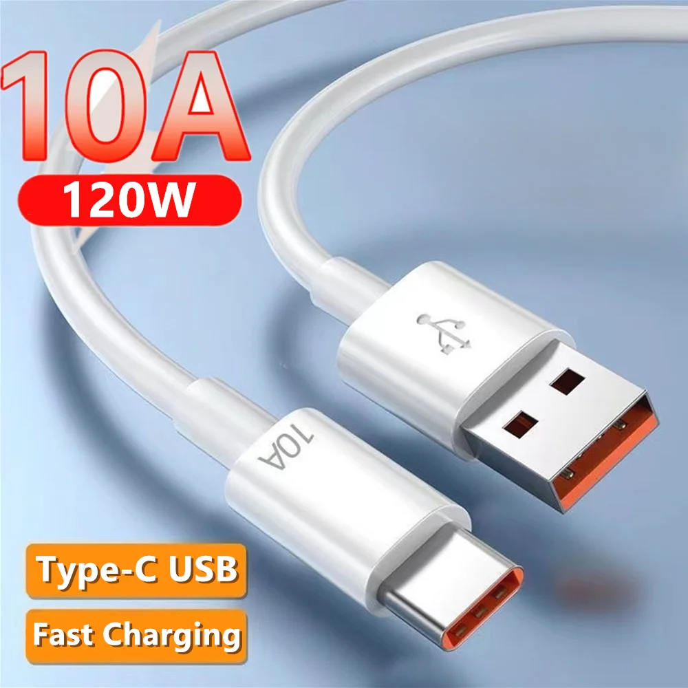 10A 120W Type C USB Cable Super Fast Charge For Huawei Mate 60 50 40 Xiaomi Samsung Honor 80 Quick Charger USB C Cable Data Cord