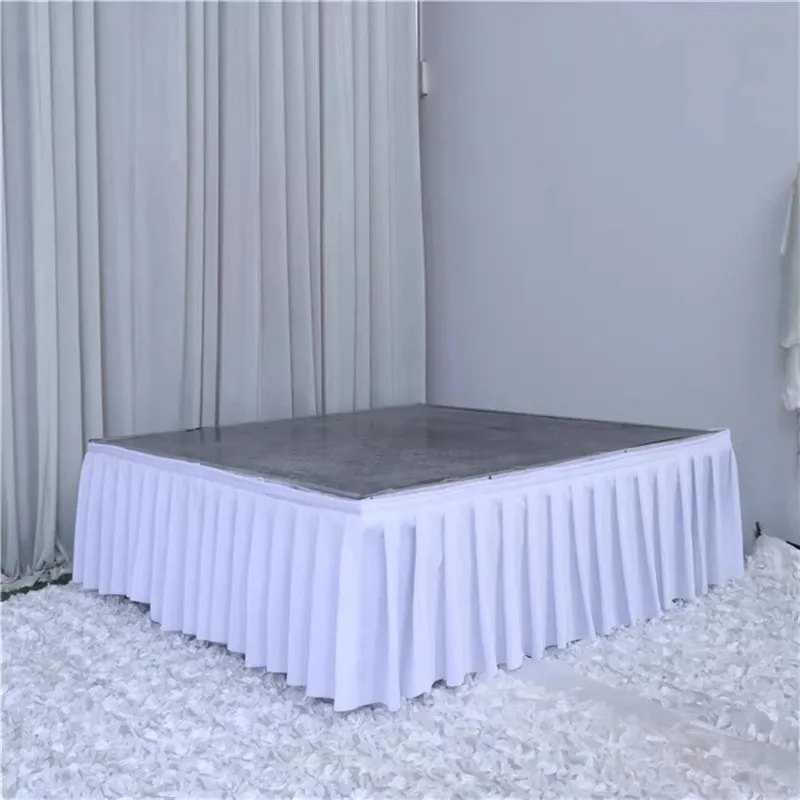 White Pleated Table Skirt Wedding Backdrop Curtains for Table Clothes Table Cover Wedding Stage Table Skirting for Event Party