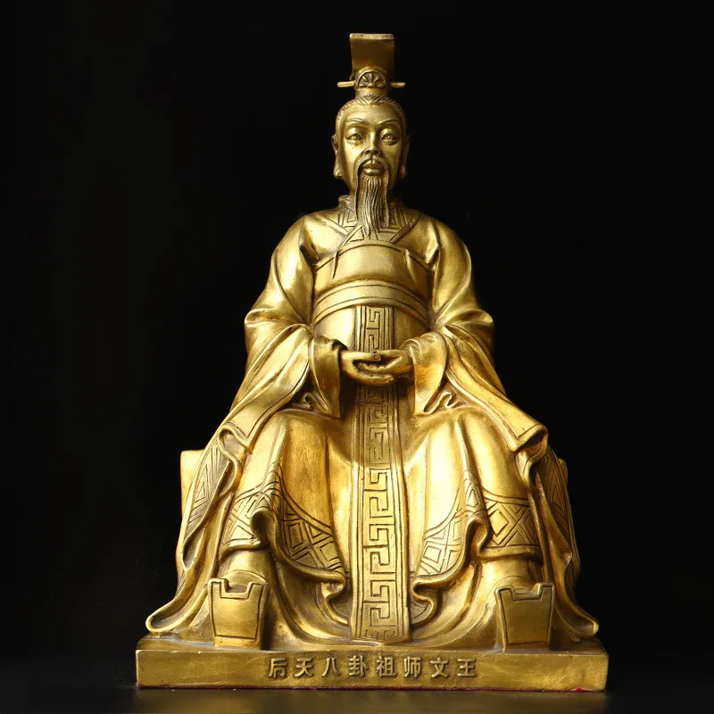 

Brass Gossip Ancestor King Wen of Zhou Jichang Statue Home Ornament Handicraft Equipment Ornaments Decoration