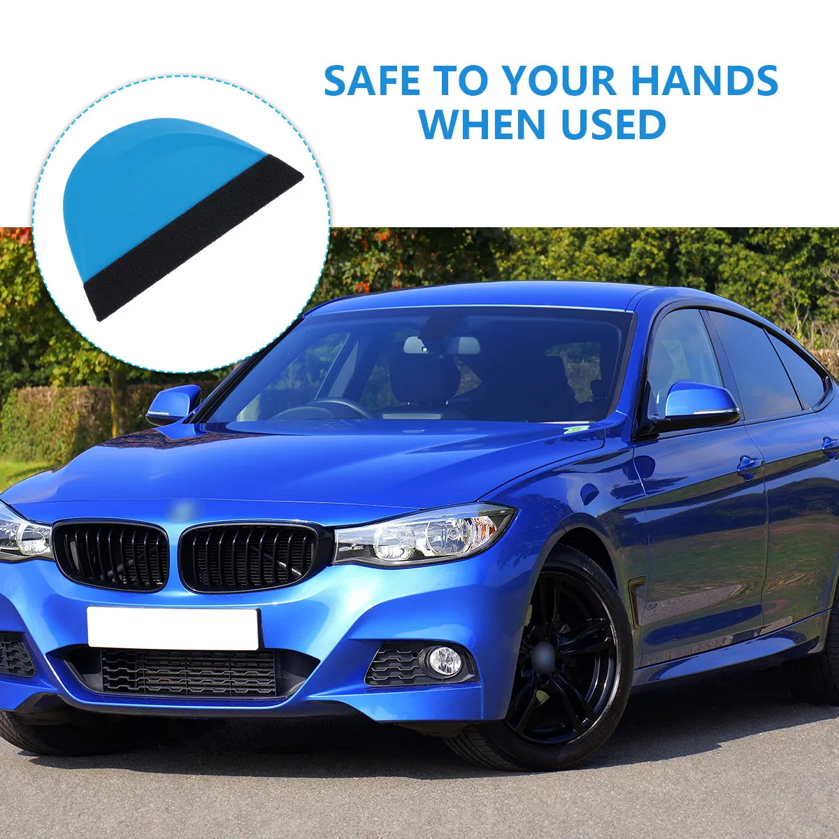 1Pcs Sturdy Car Vinyl Scraper with Polished Felt Edge Auto Decal Applicator Tool for Smooth Film Application Semicircular Body