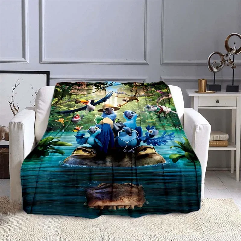 

Одеяло с рисунком Disney Rio, теплый мягкий пушистый диван-кровать для детей и взрослых, покрывало для отдыха на открытом воздухе, путешествий, кемпинга, мультяшное одеяло