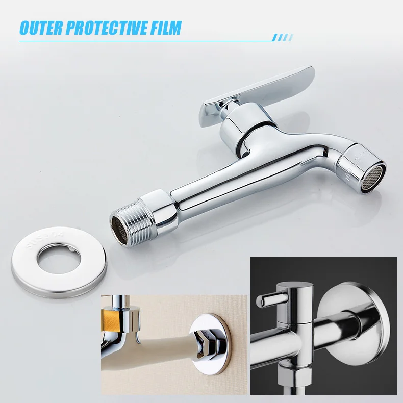 Stainless Steel Faucet Decorative Cover Self-Adhesive Shower Chrome Finish Water Pipe Wall Caps Covers Bathroom Accessories