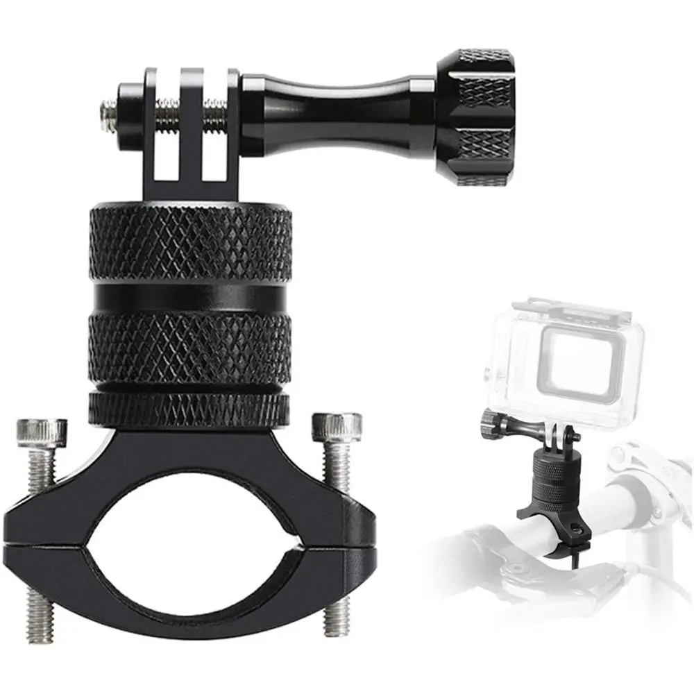 

Aluminum Alloy Rotary Bike Mount 360 Degree Clamp 1/4 Screw GoPro Camera Mount Fixed Support Rotary Design Bike Handlebar Mount