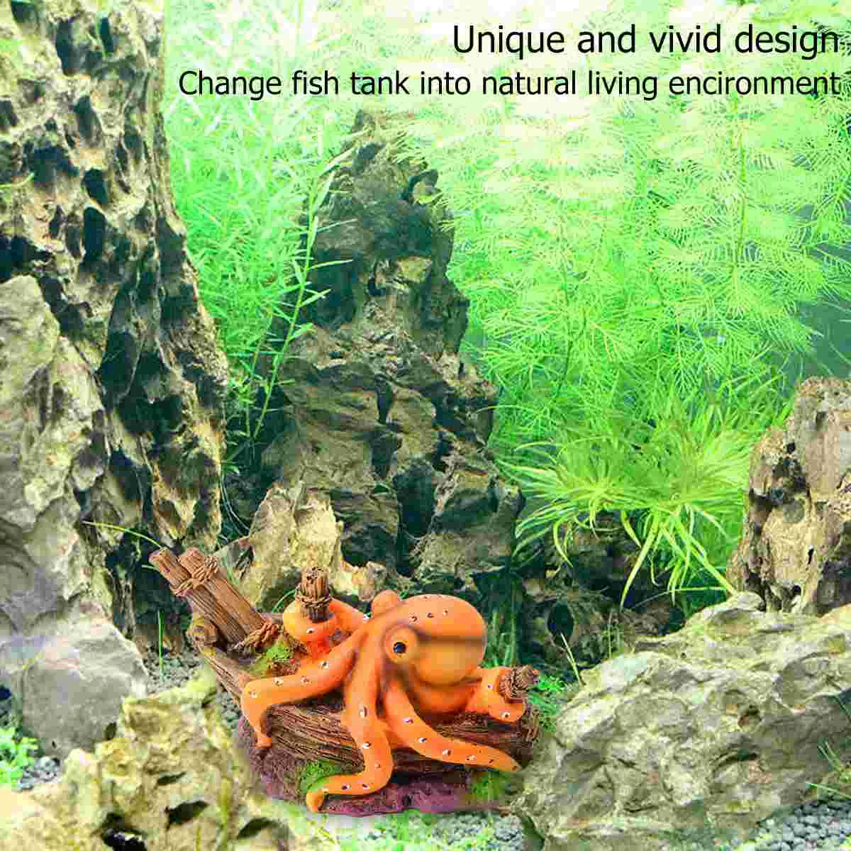 Fish Tank Decoration Shelter Octopus for Aquarium Hiding Cave Craft Ornament Halloween Pumpkin