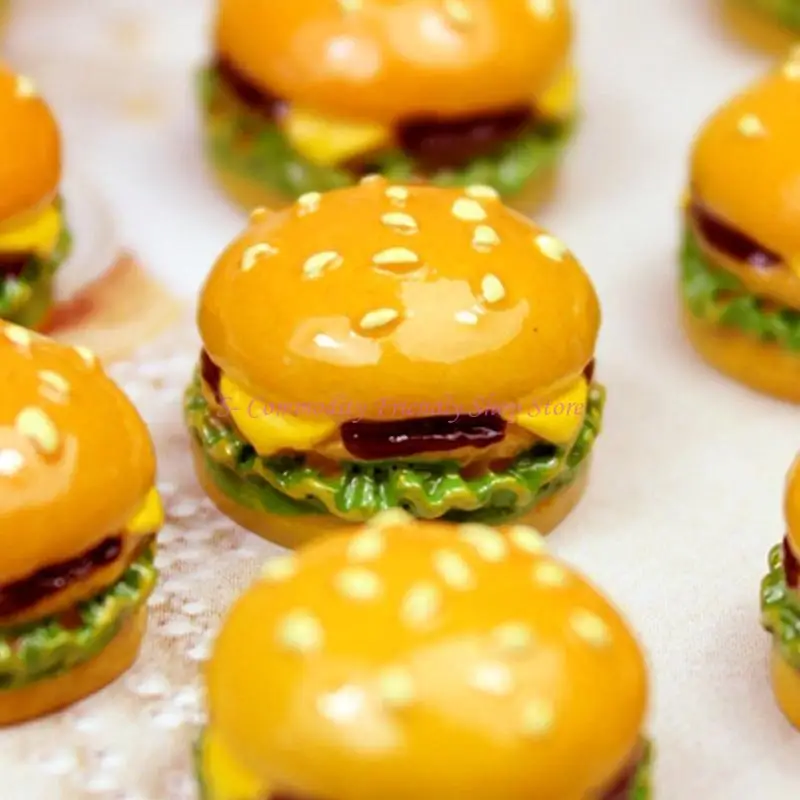 85AE 素敵な樹脂モデル フィギュア パン チーズバーガー キッチン 食品 子供用 ロールプレイ