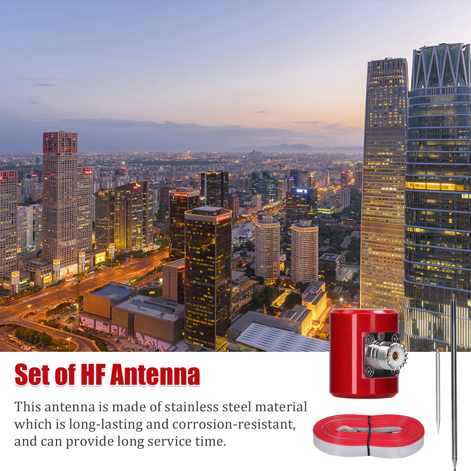 مجموعة هوائي فولاذ مقاوم للصدأ QRP ، راديو USDX ، قوة حامل حر ، طول موجي ، فرقة 14 م-30 م هرتز ، تقييم من W-our W ، 5 م ، 16.4 قدم ، 1 ، 4