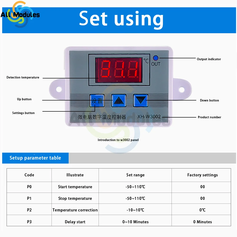 XH-W3001 XH-W3002 Microcomputer Digital Temperature Controller Thermostat Intelligent Electronic Temperature Control Switch