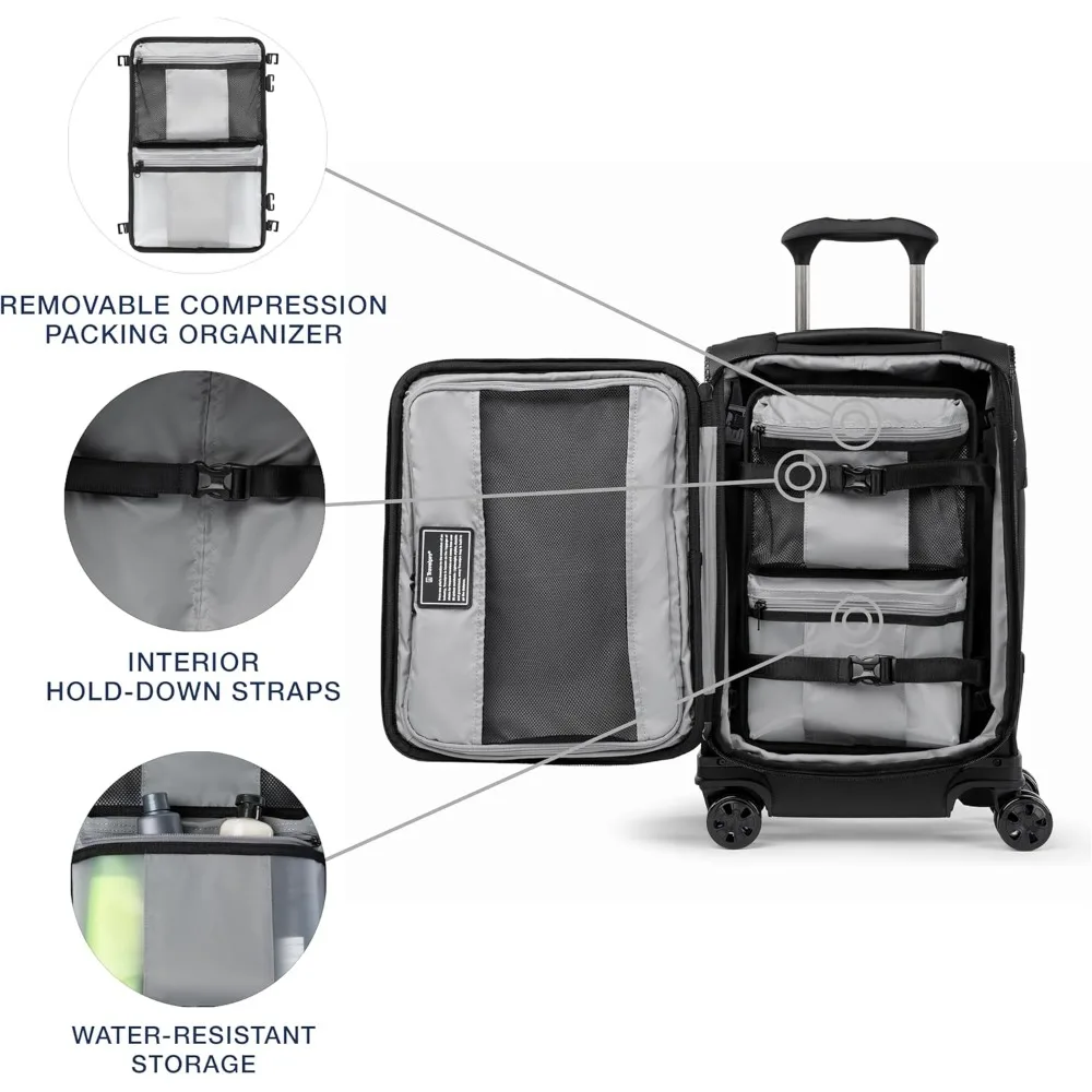 Lightweight Expandable 8-Wheel Spinner Carry-On Luggage, 21-Inch, Unisex, Softside Suitcase for Travel