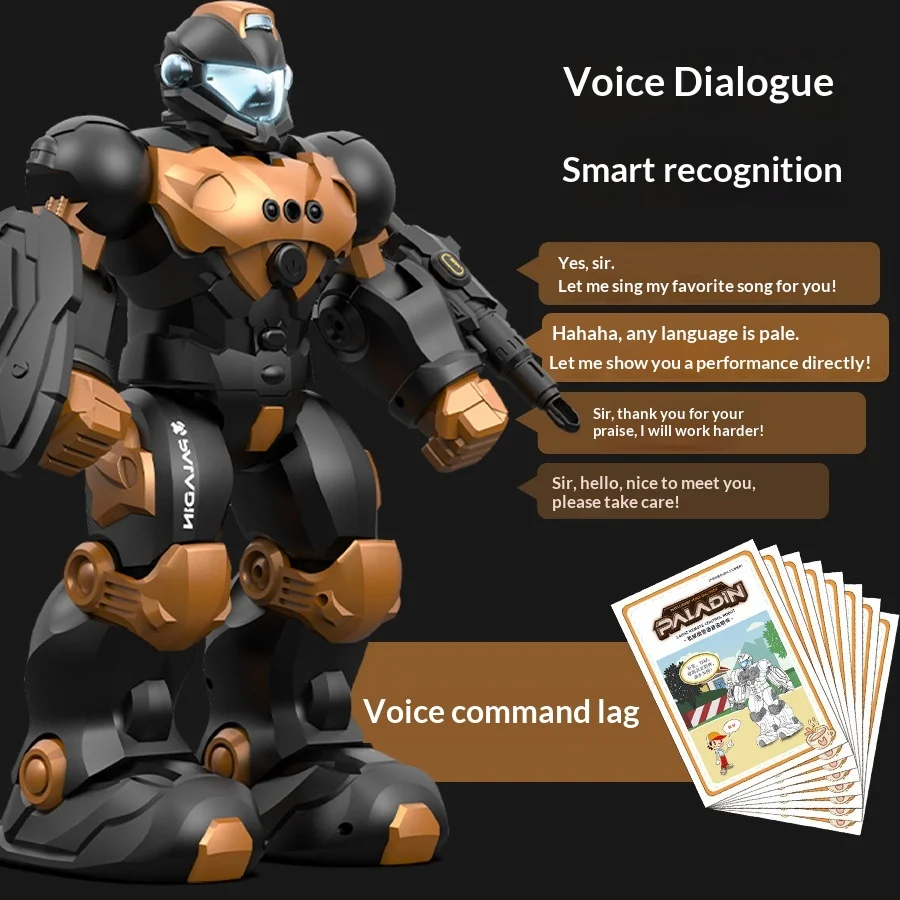 Brinquedo robô de controle remoto de voz elétrica inteligente das crianças com detecção de gestos e recurso de programação modelo animal rc