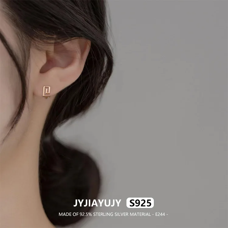 JYJIAYUJY 100% Sterling Silver S925 Hoop Earring Back Into Shape High Quality Fashion Hypoallergenic Jewelry Gift Daily Use E244