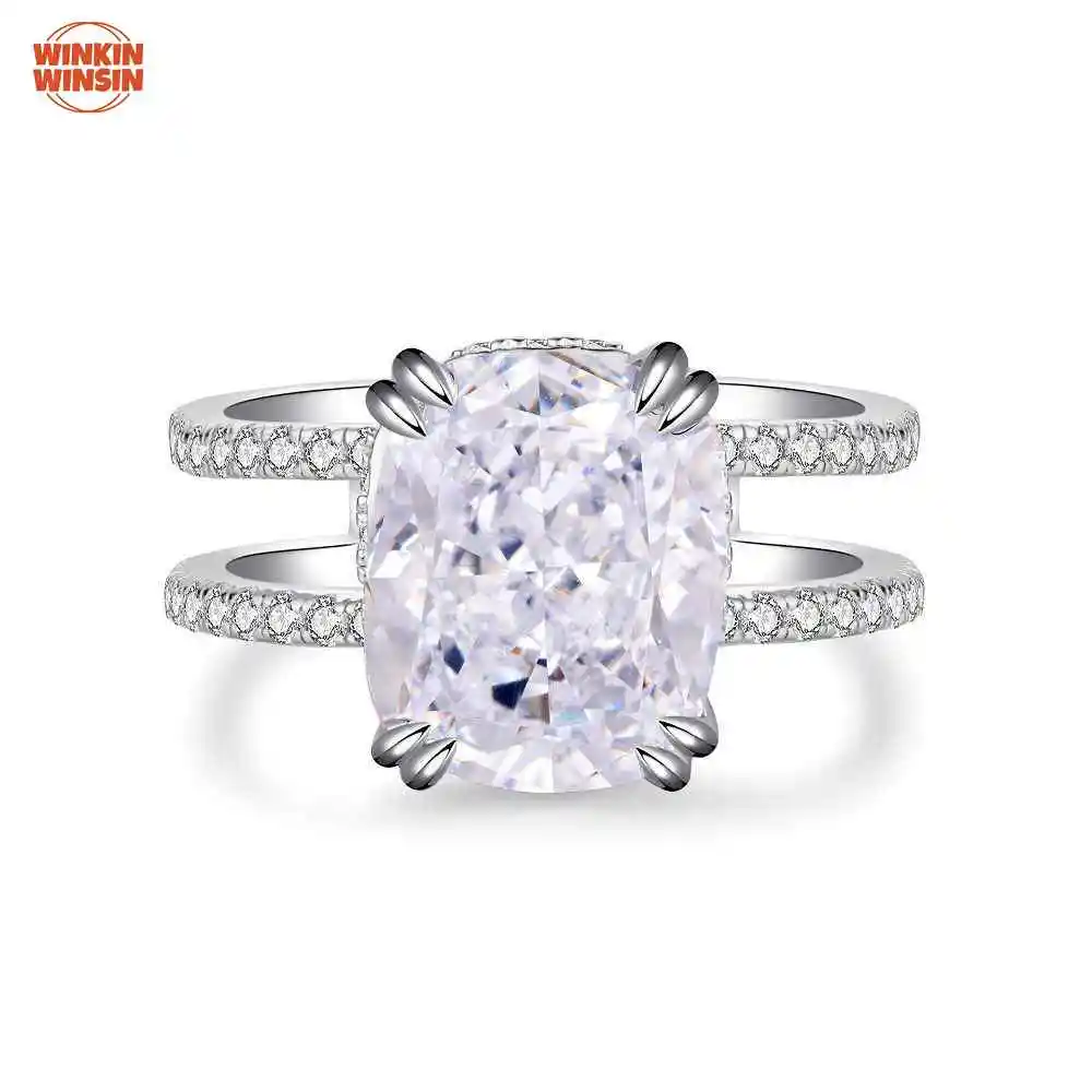 

Winkin Winsin S925 Pure Silver 5 Carat Moissanite Ring INS Style with High End Sense