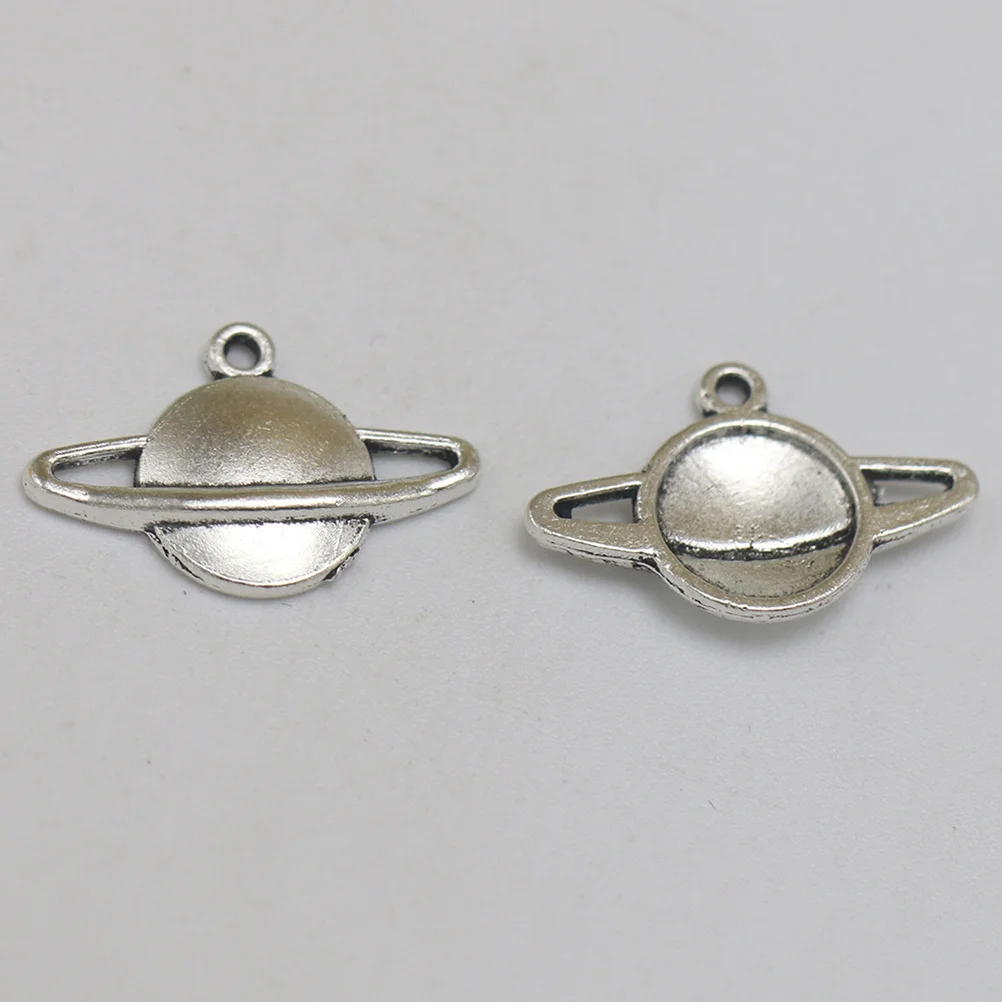 

10pcs Vintage Pendant Alloy Diy Charm Planet Necklace Jewelry Making Accessory For Bracelet Keychain Dangle Scrapbook