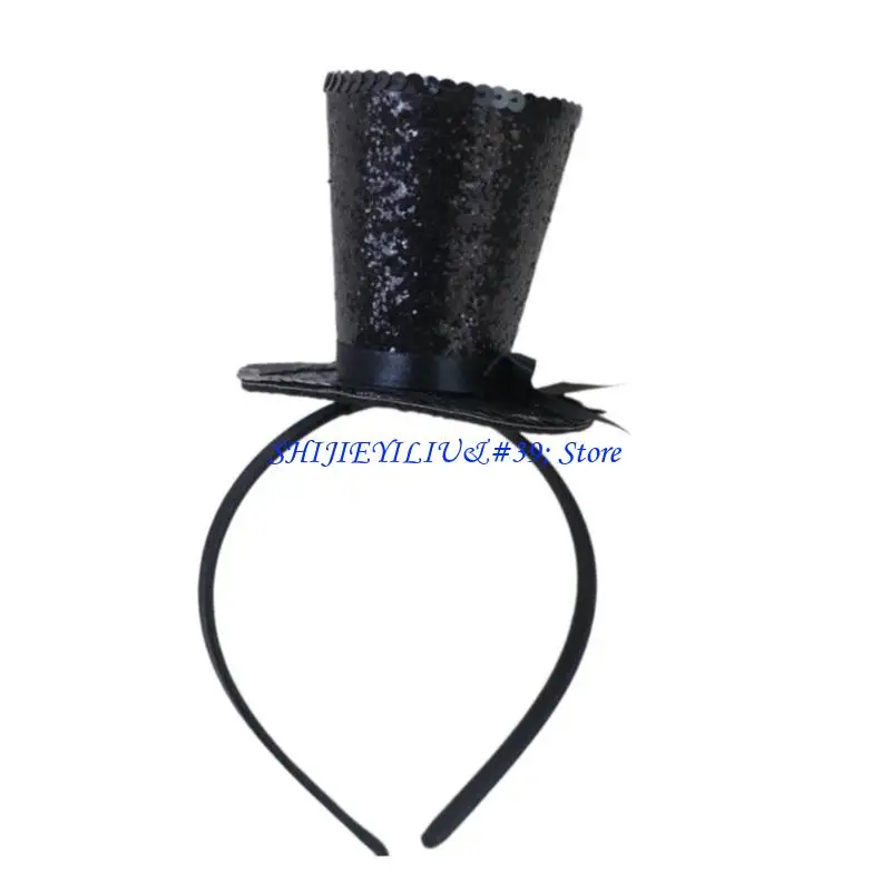 

E21F Kids Fascinator Top Hat Pillbox Hat для Хэллоуина Коктейль Чаепитие Головные уборы