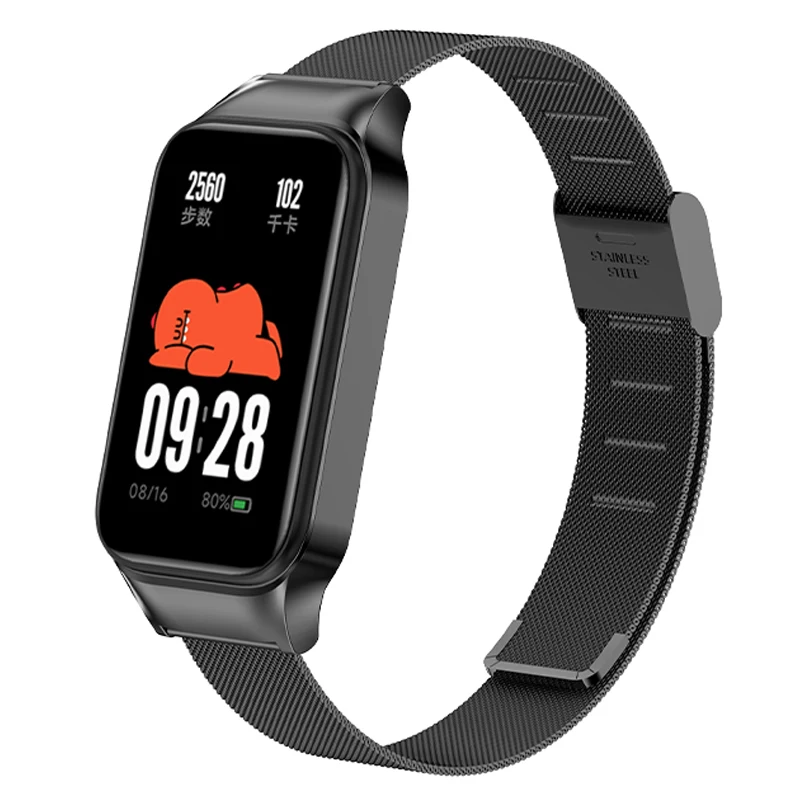 Metal gespsluiting bandje voor Xiaomi Mi Band 9 Active/Redmi Band 3 RVS armband Correa voor Redmi Band 3 Vervangende band