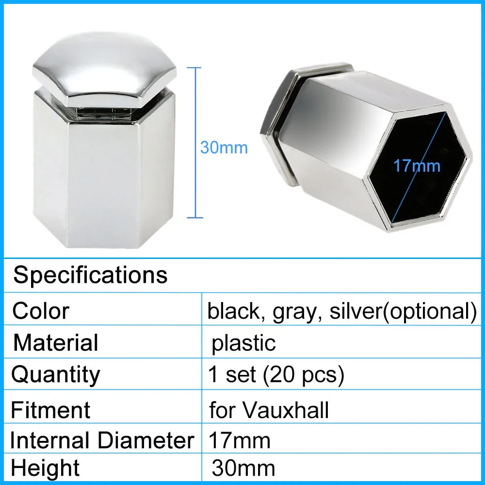 أغطية صامولة بلاستيكية لعجلة السيارة ، أغطية لسيارات vauhall ، تحمي رؤوس البراغي من الغبار ، مجموعة من 20 أو 17 أو #2