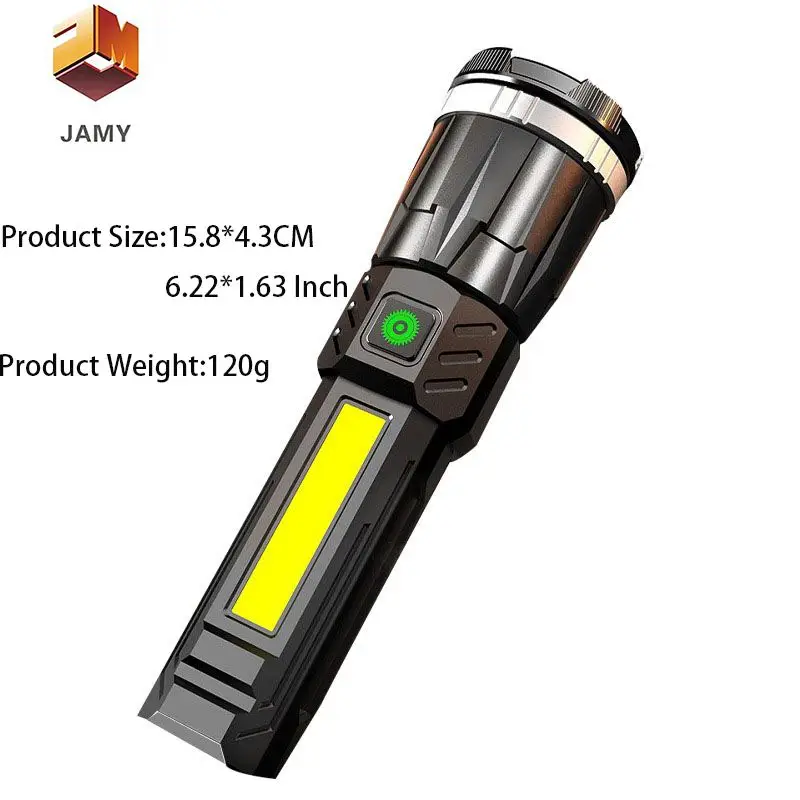 1PC Multi-Functional LED Display Flashlight Titanium Laser Torch/Super Powerful Rechargeable Torch Camping Flood Light LT037