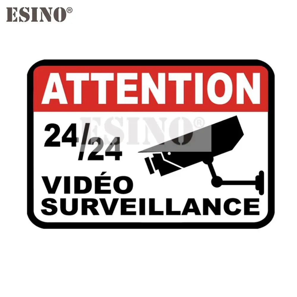 

Car Styling Attention 24 Hour Video Surveillance Car Accessory Creative PVC Waterproof Sticker Car Whole Body Vinyl Decal