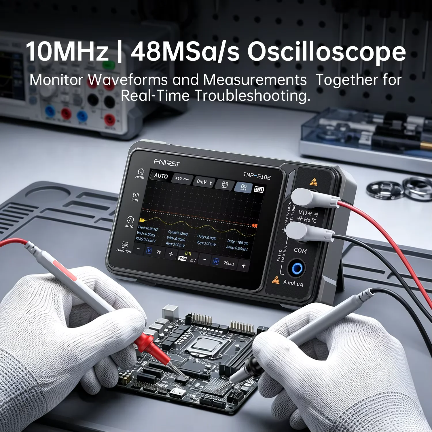 FNIRSI TMP-610S 3 w 1 Oscylosk – Electronics Repair App recenzja i cena