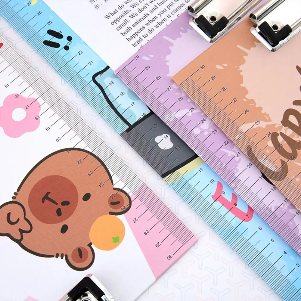 With Low Profile Gold Clip Capybara Writing Pad Paper Organizer Document Folder A4 File Folder Board Clamp Cartoon Kawaii