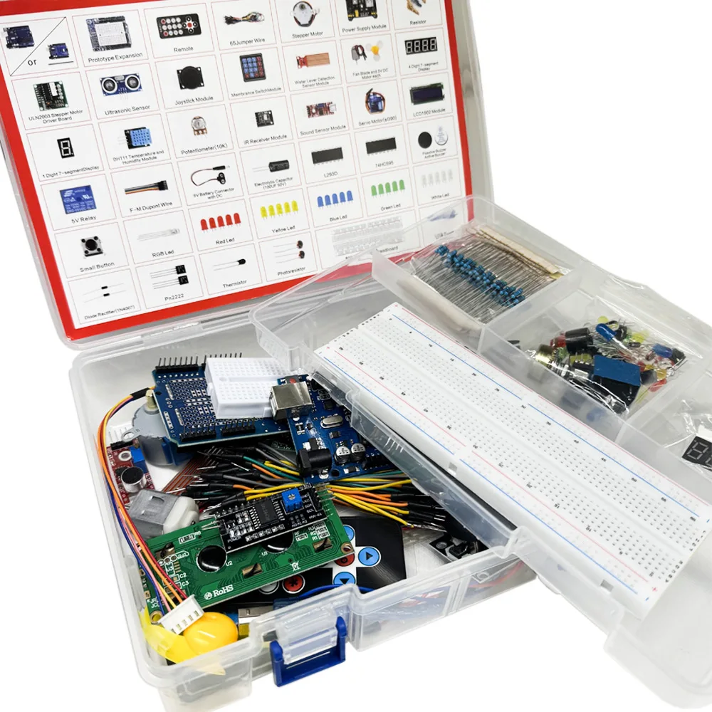 Novo kit de super aprendizagem de partida eletrônica rfid para placa arduino-no/r3 com placa r3 ou placa de melhorar r3 para ardunio