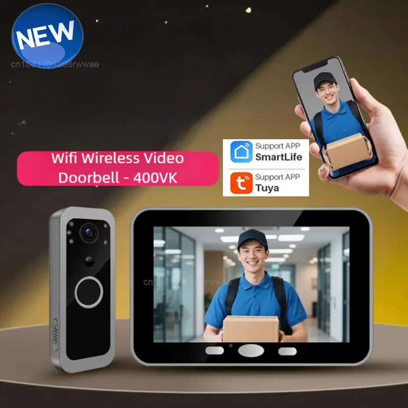 Yuezhe Tuya Smart Leben WiFi Video Türklingel PIR Kamera 2MP Outdoor Wasserdichte Drahtlose Tür Sicherheit Intercom System 5' Monitor