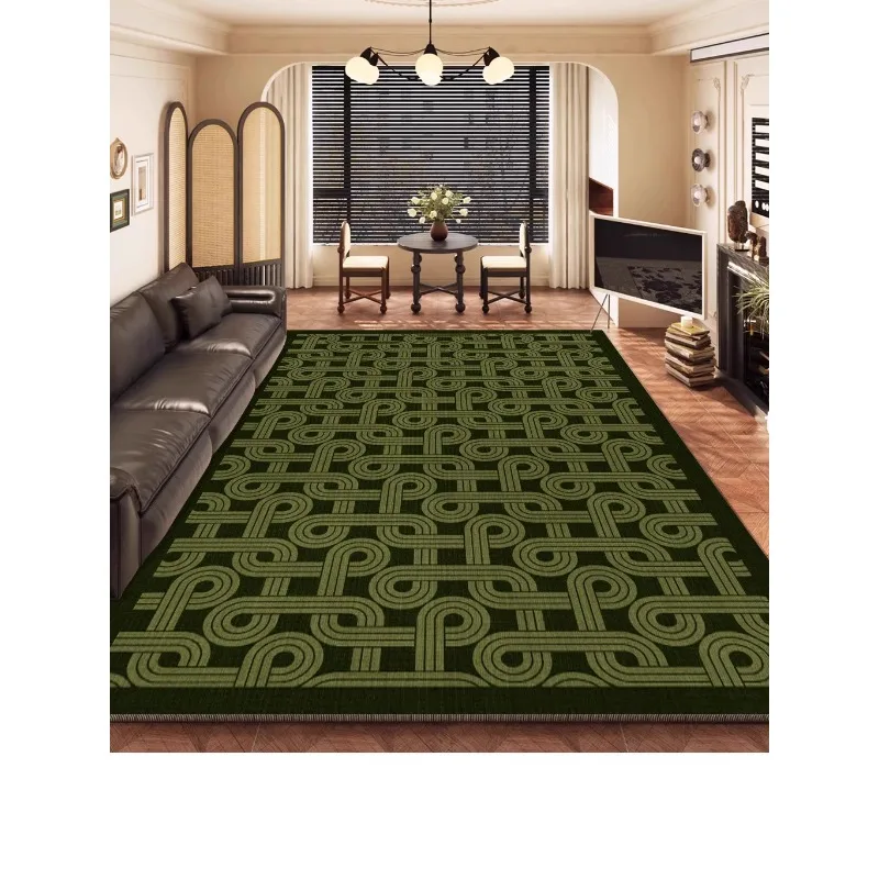 

French antique carpet living room 2025 new leave-in wipeable coffee table floor mat
