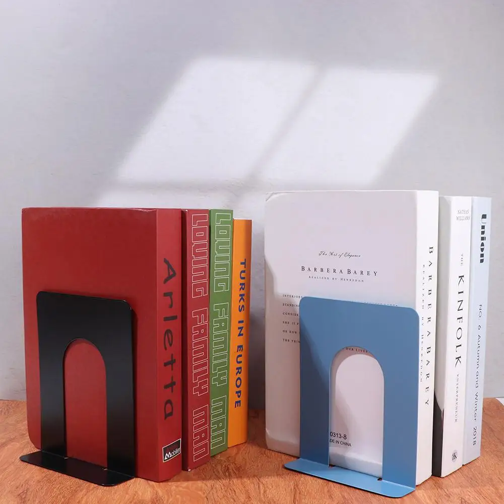 Book Holder L-shaped Desk Bookends INS Durable Iron Book Stand Simple Display Book Support Rack Magazine