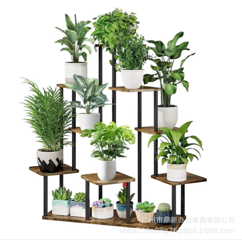 Family living room balcony nine-layer growth illumination lamp flower stand storage display plant bracket