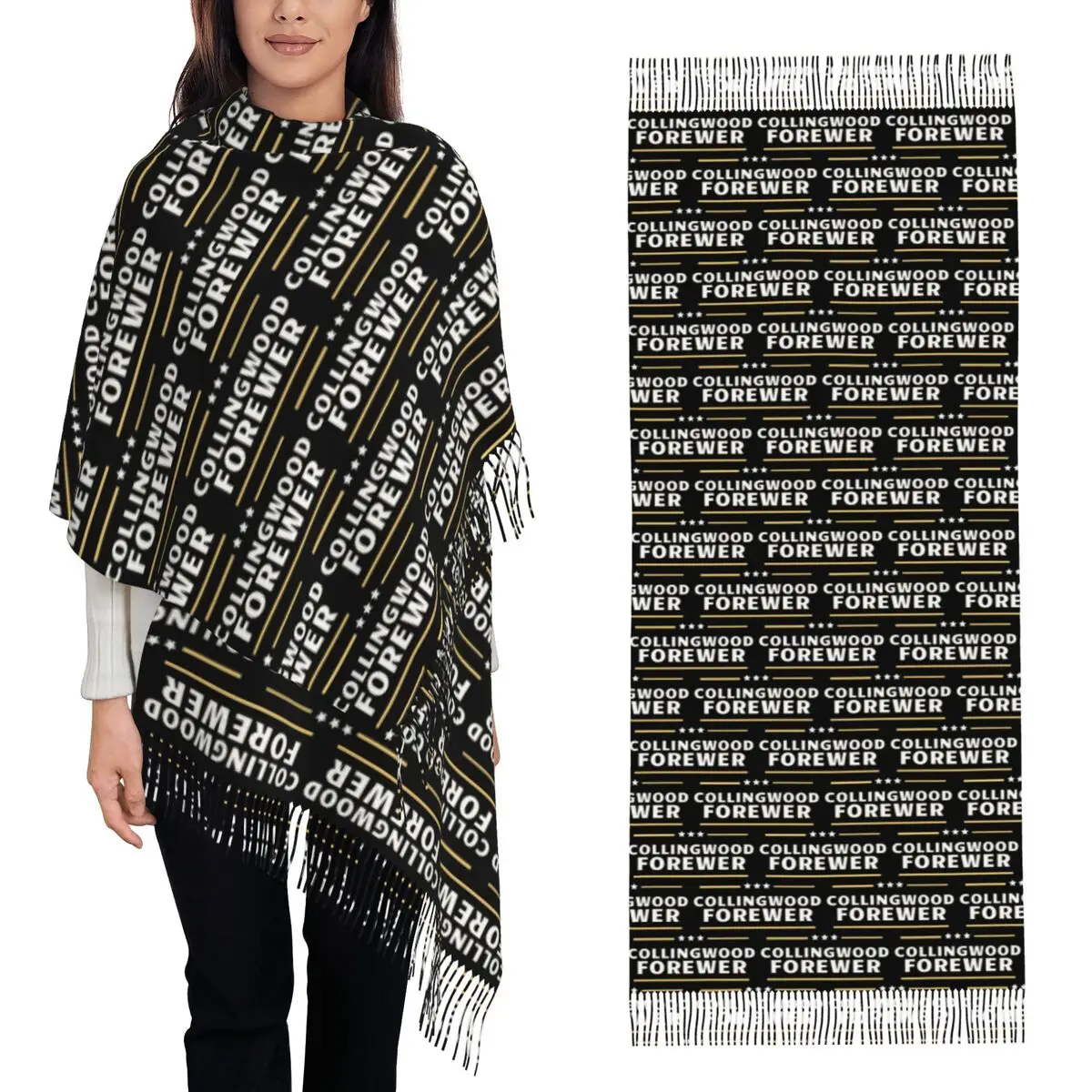 

Good Old Collingwood Forever Шарф Шарфы с кисточками для женщин Мягкие теплые шали и накидки Длинная осенне-зимняя шаль