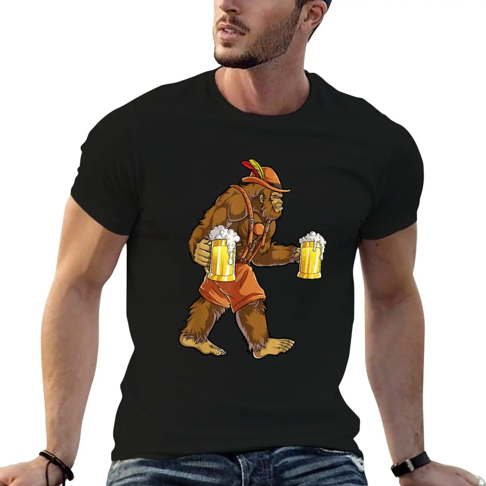 Oktoberfest Beer Bigfoot T-Shirt cute clothes quick-drying anime clothes Short sleeve tee tshirts for men