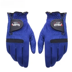 Men Golf Gloves Blue Superfiber Cloth Sport Hand Glove Wear Single Left Right Handed Breathable Skid-proof Protective ST004