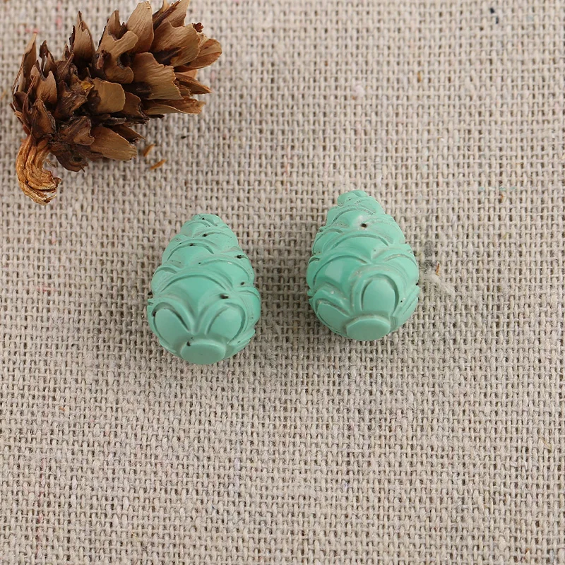

Серьги B&F с сосновой шишкой, бирюзовые бусины, бусины из натуральных камней ручной работы, полированные камни для изготовления ювелирных изделий